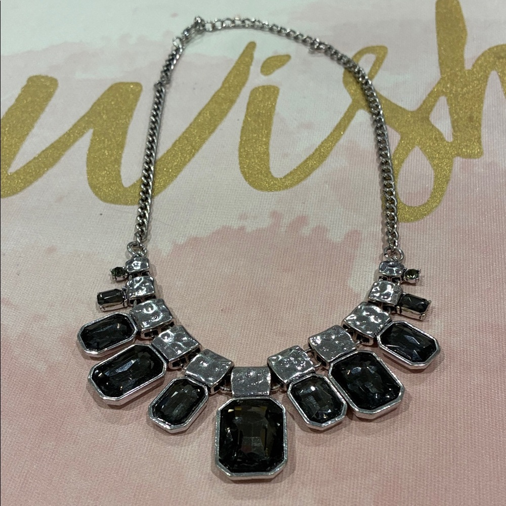 Elegant Silver and Black Necklace
